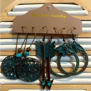 3 pair boho earrings